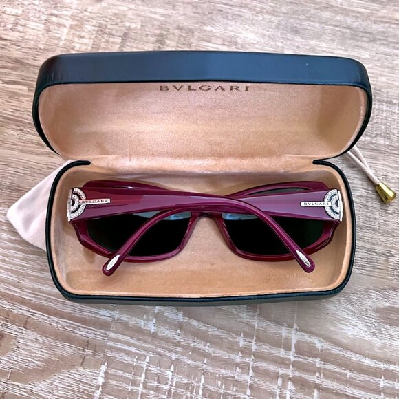 BVLGARI Burgundy Crystal Accent Sunglasses 8003-B 826 87 59 17-130 main image 6